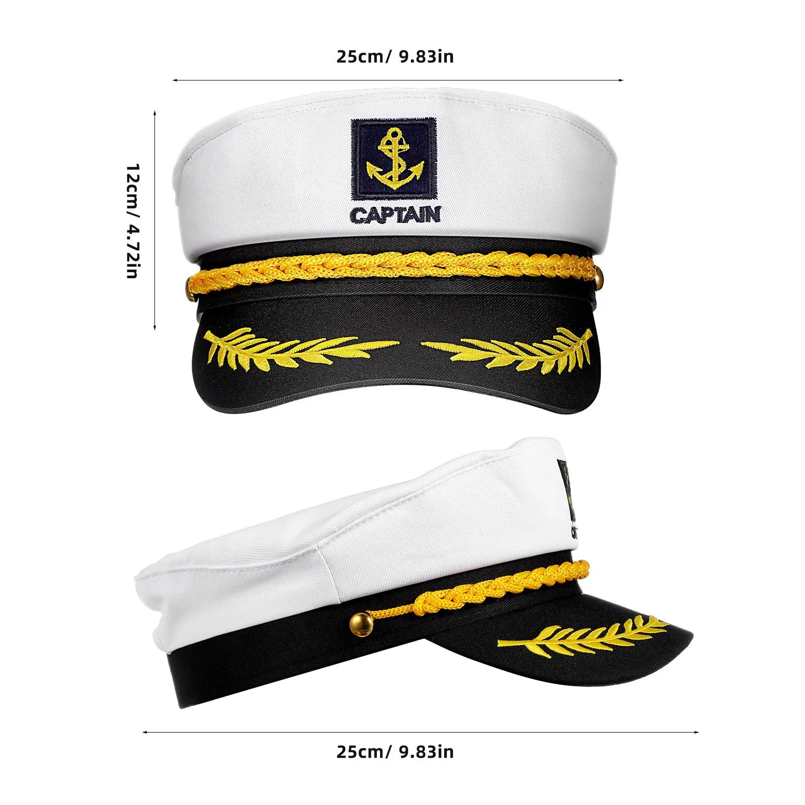 Childrens Navy Captain Hat Adjustable Comfortable Lightweight Breathable for Party Role Playing Cosplay Sailor Hat Stage Qme