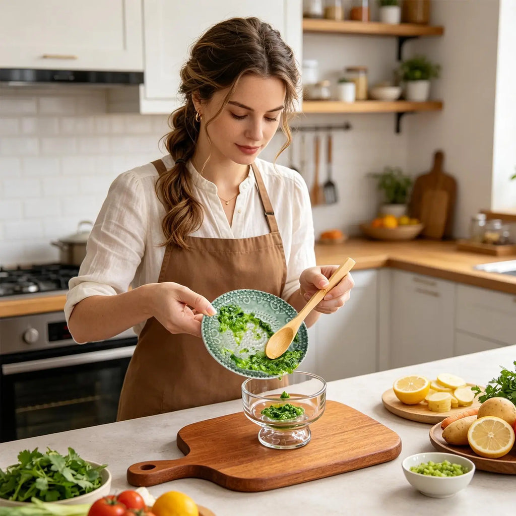 Garlic Grater Plate Grinder Bowl Garlic Plate Grater For Kitchen Food Ginger Grating Butter Lemon Tomato Carrot Puree Countertop Qme
