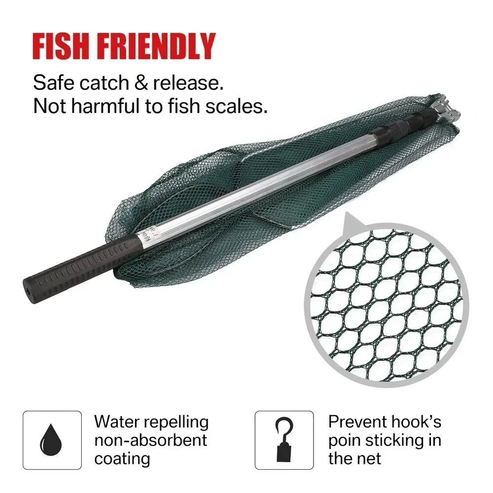 150 Telescopic Landing Net Folding Fishing Pole Extending Fly Carp Qme