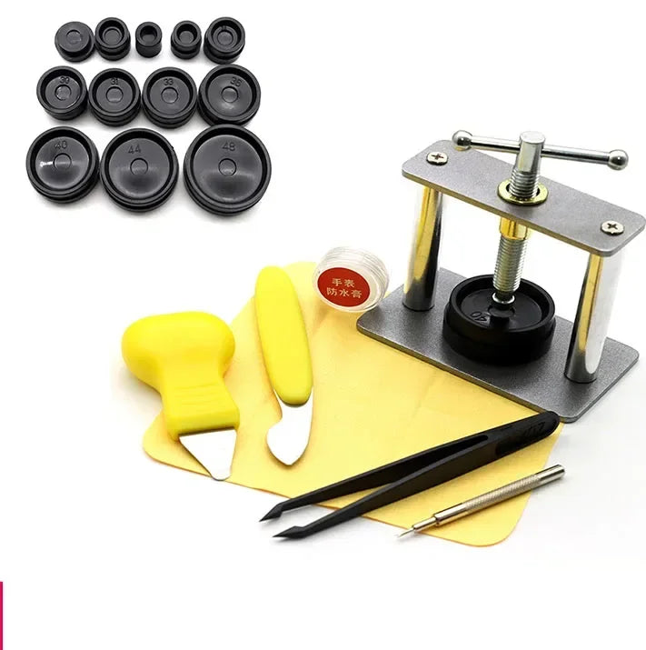 Watch Back Press Tool Set Nylon Prevent Slip Fitting Dies Nylon Watch Case Closer Watch Repair Tool Kit for Watchmaker 12pcs Qme 0119-19PACK