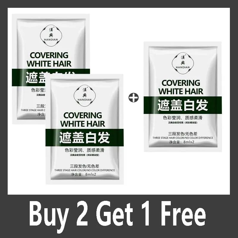 Herbal Anti-grey Treatment Hair Dye Shampoo White To Black Permanent Repair Natural Color Nourish Scalp Hair Care Products Qme Buy 2 Get 1 Free