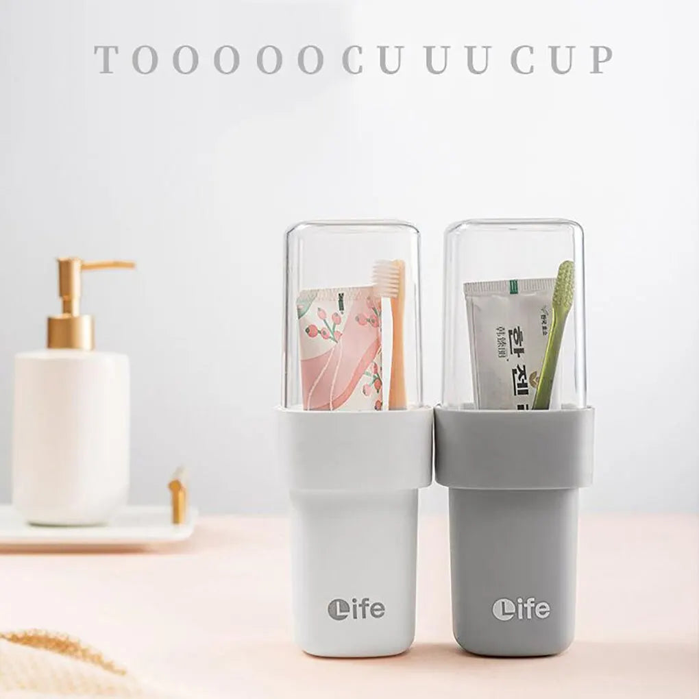 Clear Toothpaste Toothbrush Holder With Wash Cup Travel Portable Toothpaste Toothbrush Multifunctional Storage Box Protect Cover Qme