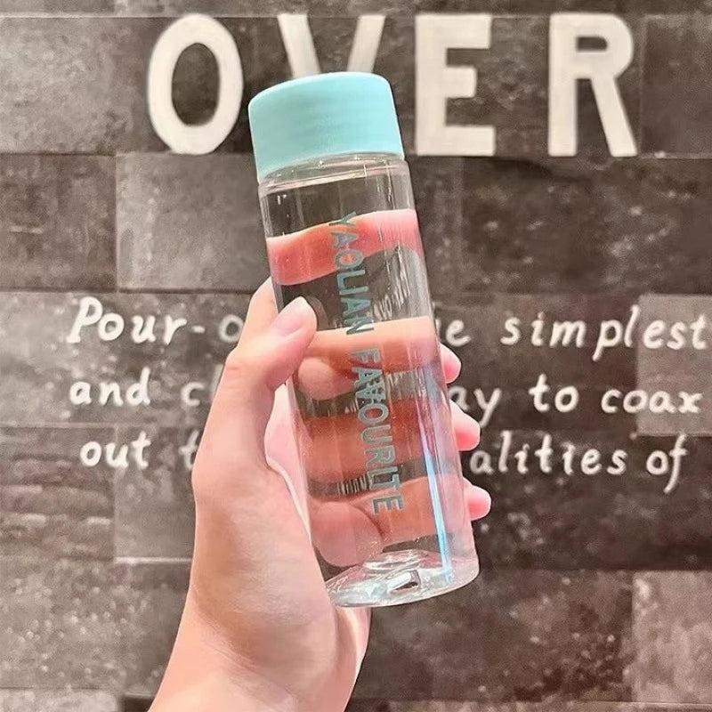 Outdoor Plastic Drinking Bottle Cup Anti-drop Cartoon Pattern Qme