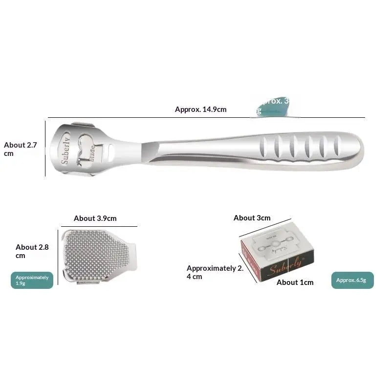 Stainless Steel Foot Callus Shaver 10 Blades Extra File Head Qme