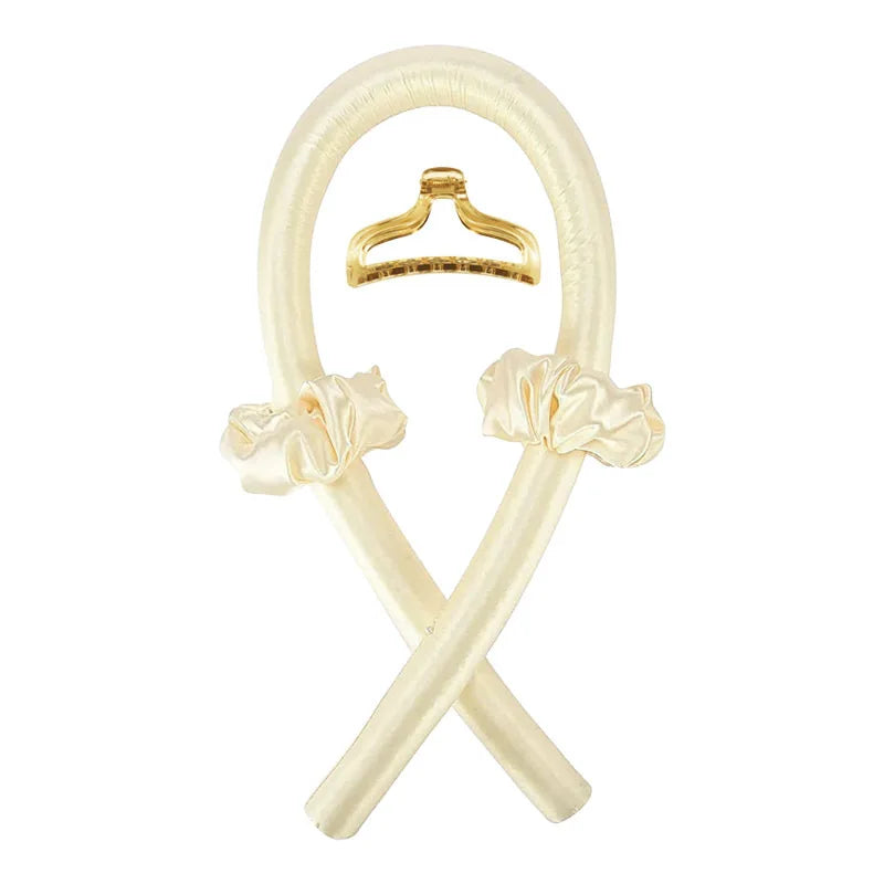 Heatless Curling Rod Headband No Heat Silk Curls Ribbon Hair Rollers Qme Apricot China Mainland
