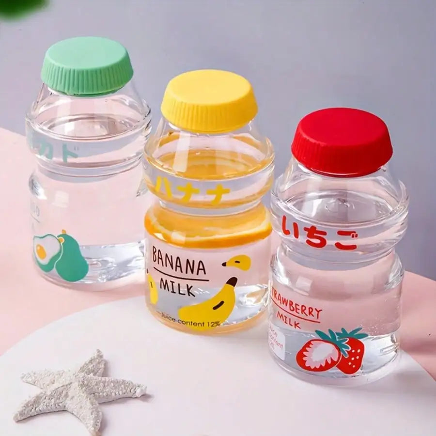Cute Cartoon Milk Bottle Water Cup Leak Proof Anti Drop Sports Kettle Qme
