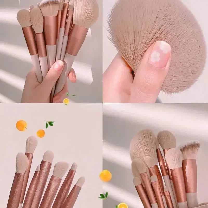 13 PCS Colorful Makeup Brush Set Eye Shadow Foundation Women's Makeup Brushes Eye Shadow Blush Beauty Soft Makeup Toolkit Qme