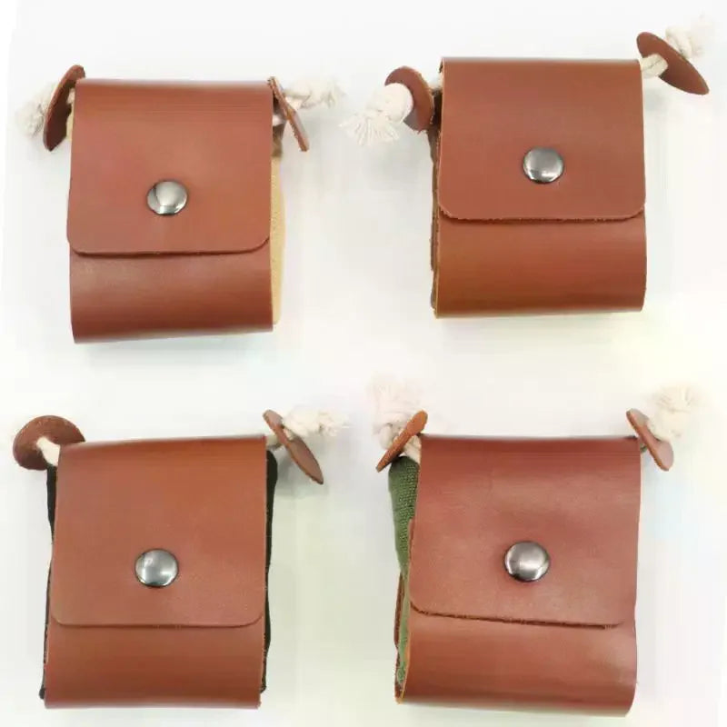 Portable Outdoor Waist Bag PU Leather Foldable Storage Bag Hanging Tool Bag Organizer Bag Qme