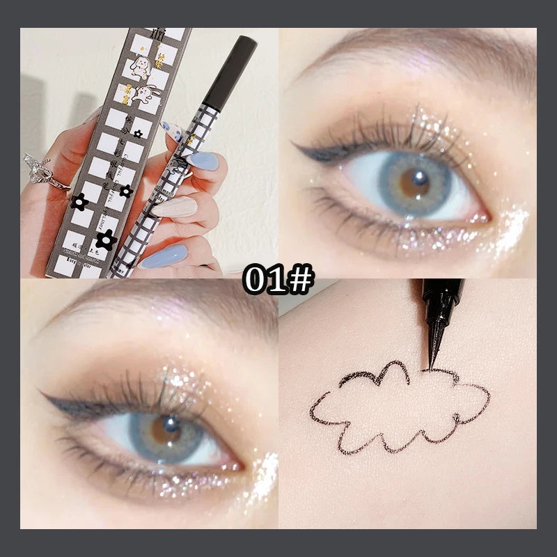 Smooth Colorful Eyeliner Pencil Matte Waterproof Not Blooming Black Eyeliner Pen Long Lasting Liquid Eye Liner Makeup Cosmetics Qme 01
