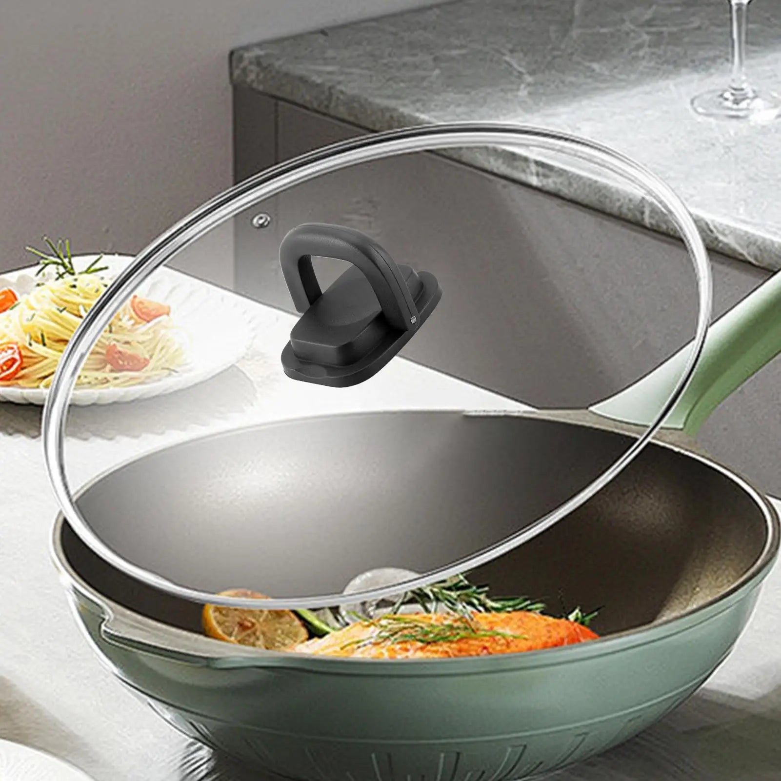 1PC Pot Lid Handle Knob Kitchen Pan Pot Lid Knob Handle Pan Lid Replacement Handle Cookware Holding Knob Folding Grip Handle Qme