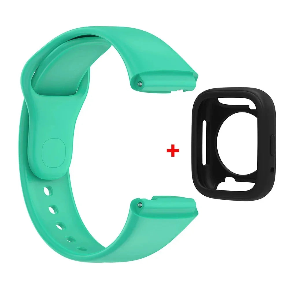Silicone Strap For Redmi Watch 3 Active/Lite Bracelet Watchband + Protective Case Shell Qme