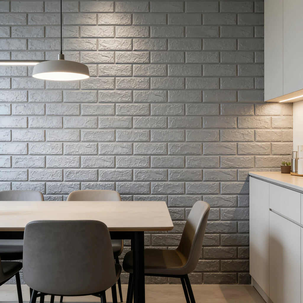Stain Resistant Waterproof Grey Brick 3D Wallpaper 38 5cmx35cm Wall Qme