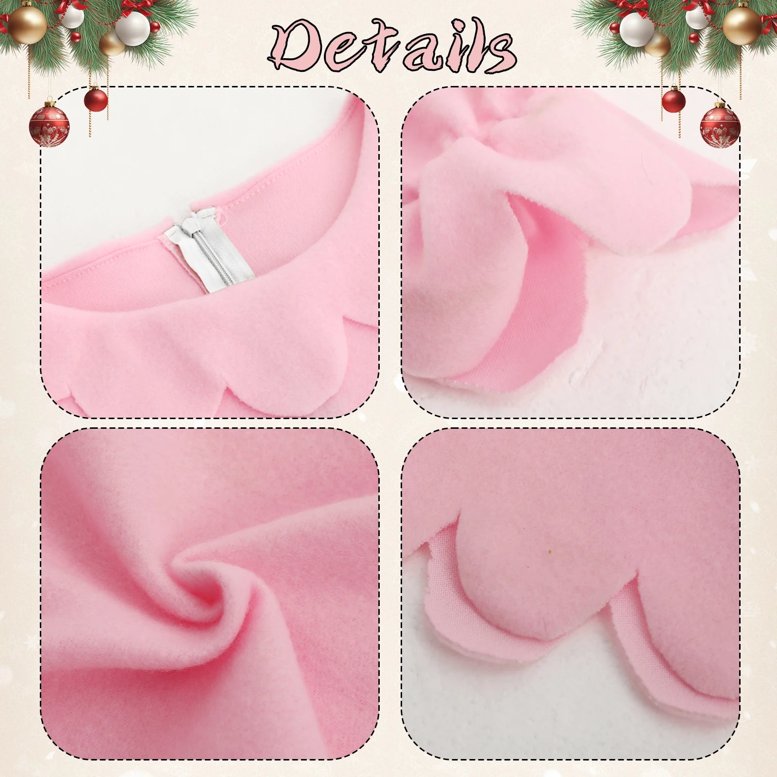 Adult Cindy Lou Who Costume Women Pink Long Sleeve Princess Dress with Headband Christmas Dress Up Nightgowns Outfit Qme