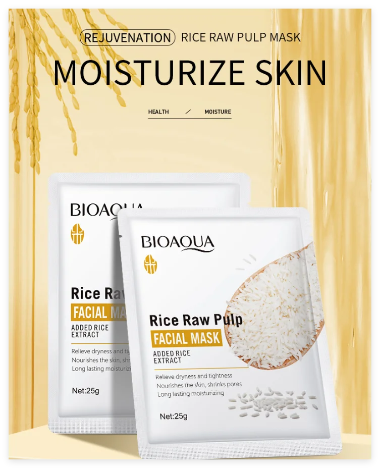 Rice Raw Pulp Facial Masks for Pore Refining Glass Skin Moisturizing Firming Hydrating Face Mask Sheets Mask Korean Skin Care Qme