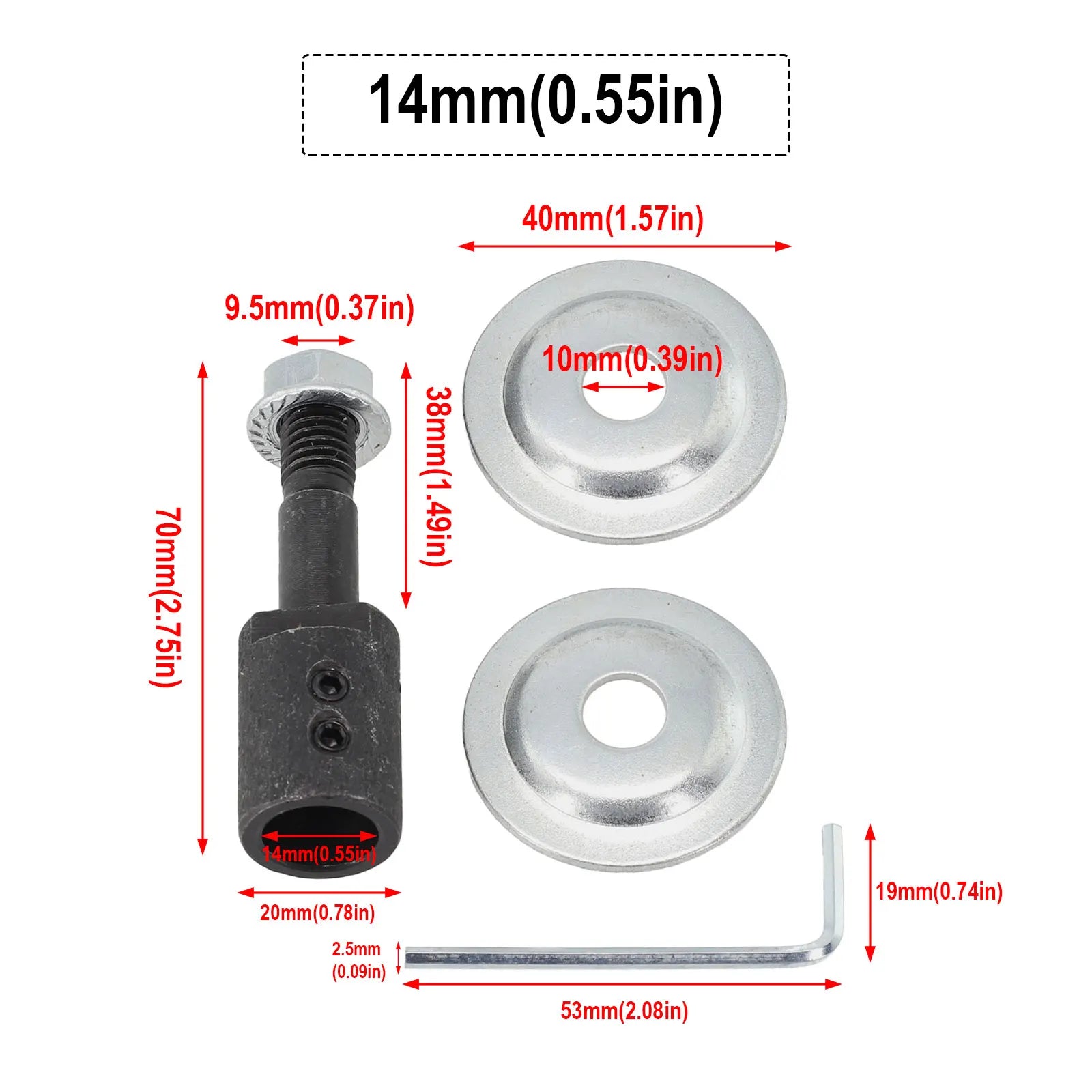 1 Pc Spindle Adapter Motor Shaft Coupler Extender Sleeve Spindle Couple Chuck Adapter Converter Bench Grinder Extension Rod Qme 14MM
