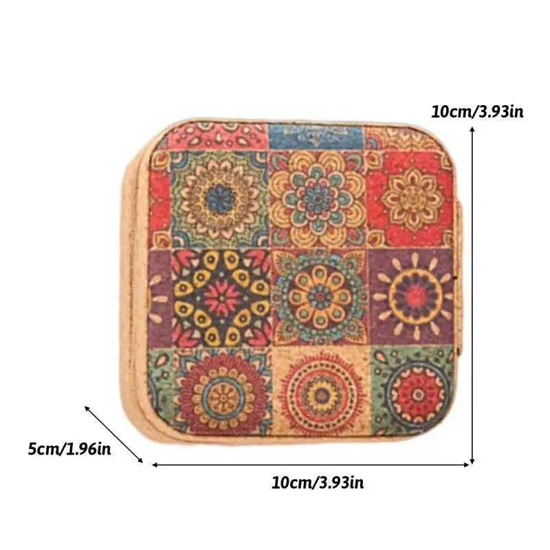 Jewelry Organizer Box Portable Retro Travel Storage Cloth Supplies Qme