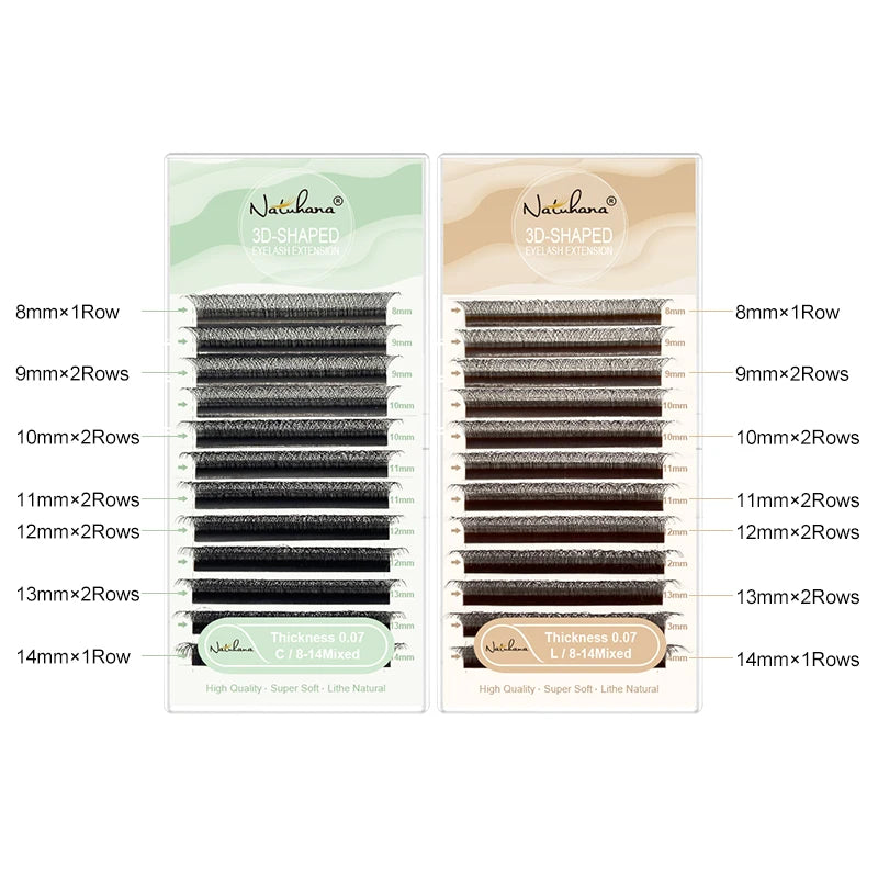 NATUHANA W Lashes Extension L LU M Curl Individual Mink YY 3D Qme