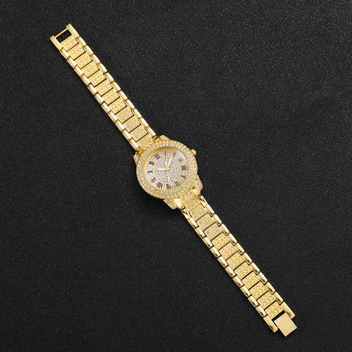 Rel Gio De Quartzo Strass Feminino Pulseira O Inoxid Vel Gios Pulso Qme