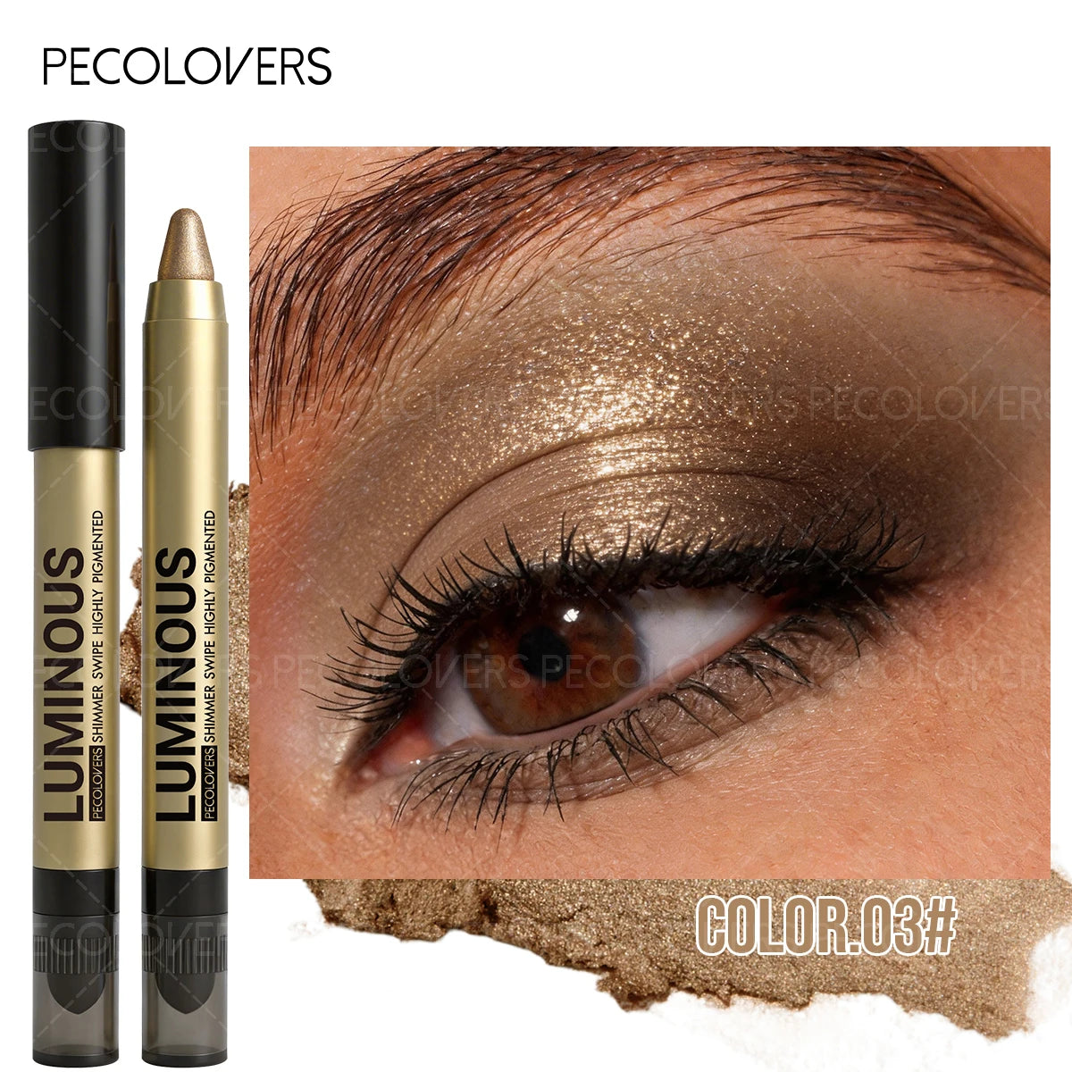 Double-head Eyeshadow Stick Multi-colors Long-lasting Shimmer Shiny Qme 03