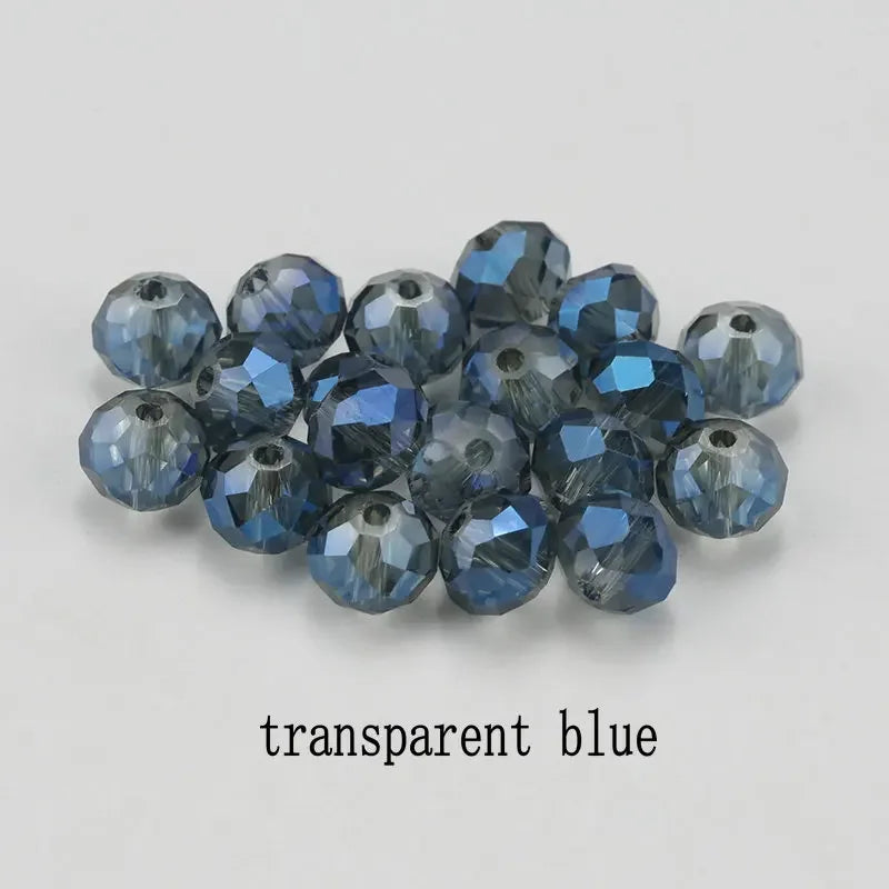 4mm glass beads plated Color faceted round crystal beads Jewelry beads for bracelet necklace Jewelry making DIY 150pcs Qme transparent blue 4mm-150pcs