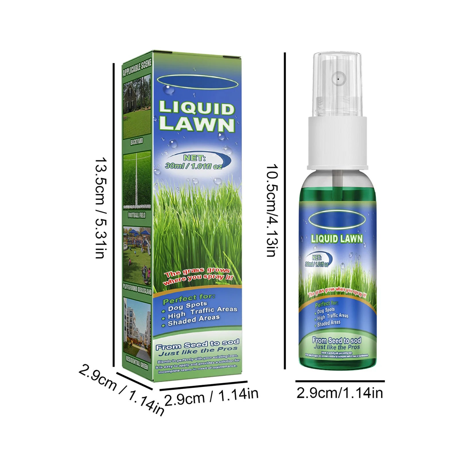 30ml Liquid Grass Spray Lawn Repair Solution for Dog Spots High TrafficEco-Friendly Long Lasting Odorless Safe for Yard Garden Qme