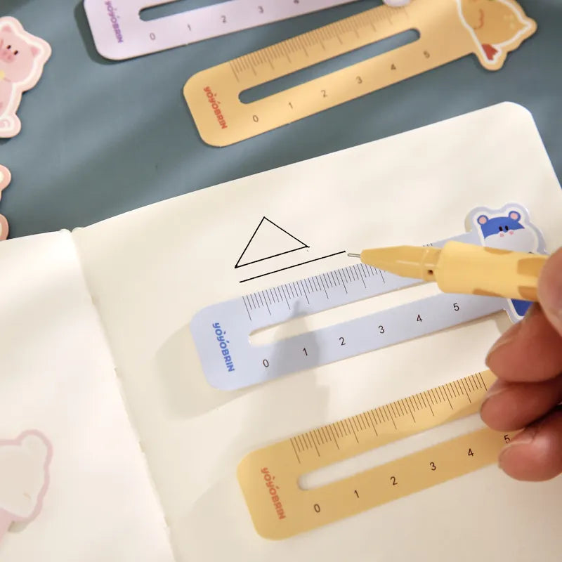 50Pcs/set Ruler Bookmark Pet Series Cute Image Ruler Bookmark Reading Enthusiast Mark Ruler For Student Gift Exam Stationery Qme
