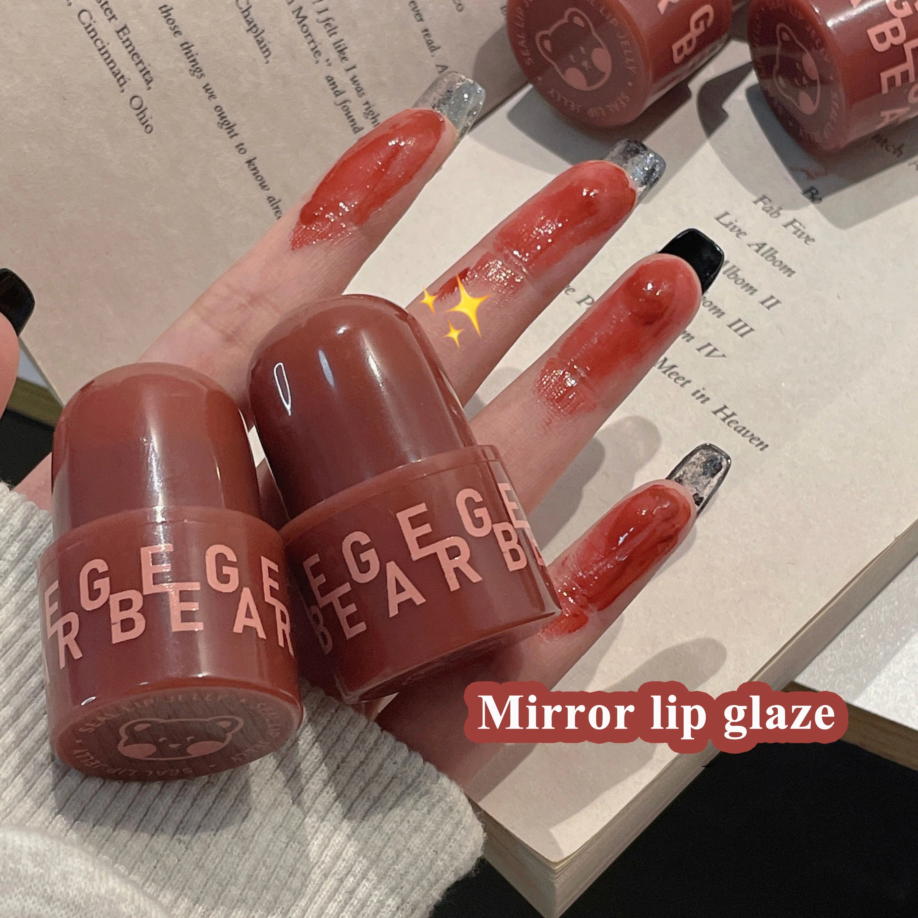 Gege Bear Jelly Lip Glaze Long-lasting Makeup Waterproof Gloss Qme