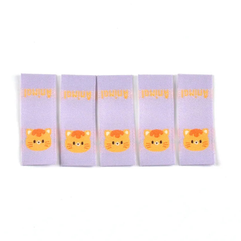 50pcs 39x15mm Kawaii Cartoon Piggy/Bear/Chick Embroidery Labels Kid Clothes Tags Sewing Accessories DIY Crafts Handmade Supplies Qme 5