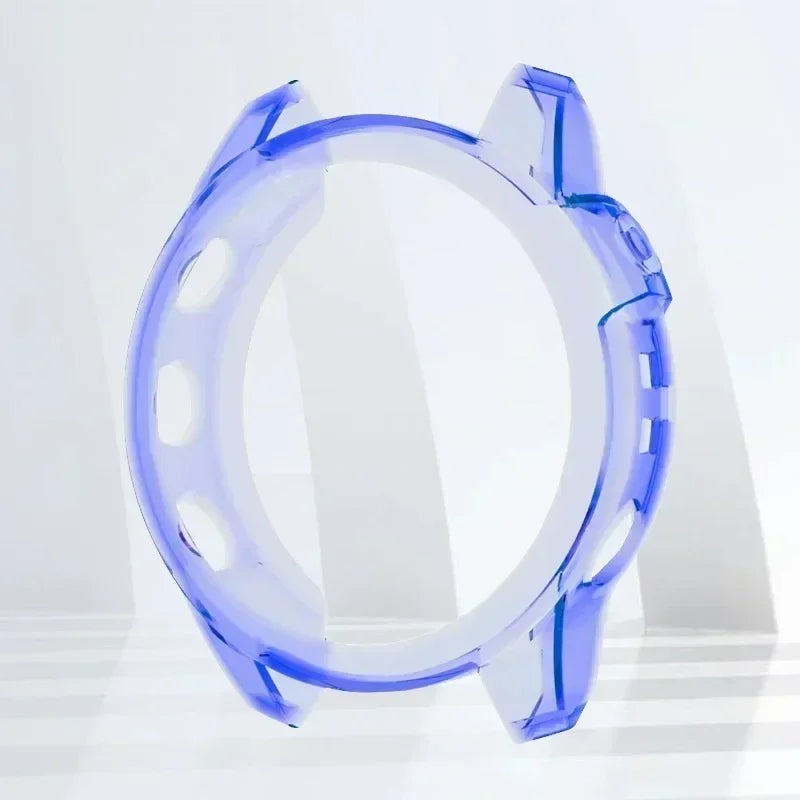 TPU Protective Case Cover for Garmin Fenix 7 7S 7X Smart Watch Clear Colorful Soft Protector Epix Pro 51mm 47mm 42mm Cover Shell Qme Clear blue Garmin fenix 7