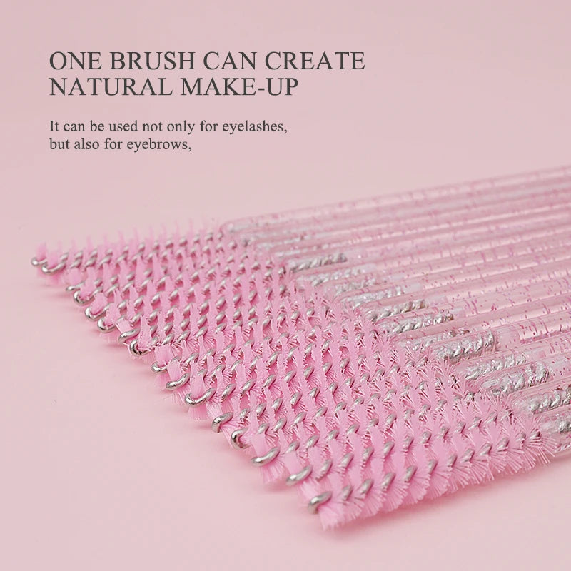 NATUHANA 50 Disposable Mascara Wands Eyelash Spoolies Brushes Micro Qme