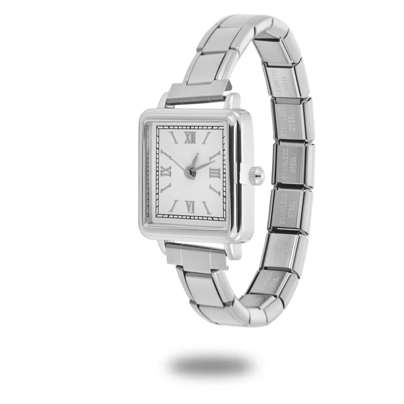 HighQuality Various Style Square Color Stainless Steel Women Men Watch Bracelet Fit 9mm DIY Italian Charm Jewelry Gift Wholesale Qme Style 40