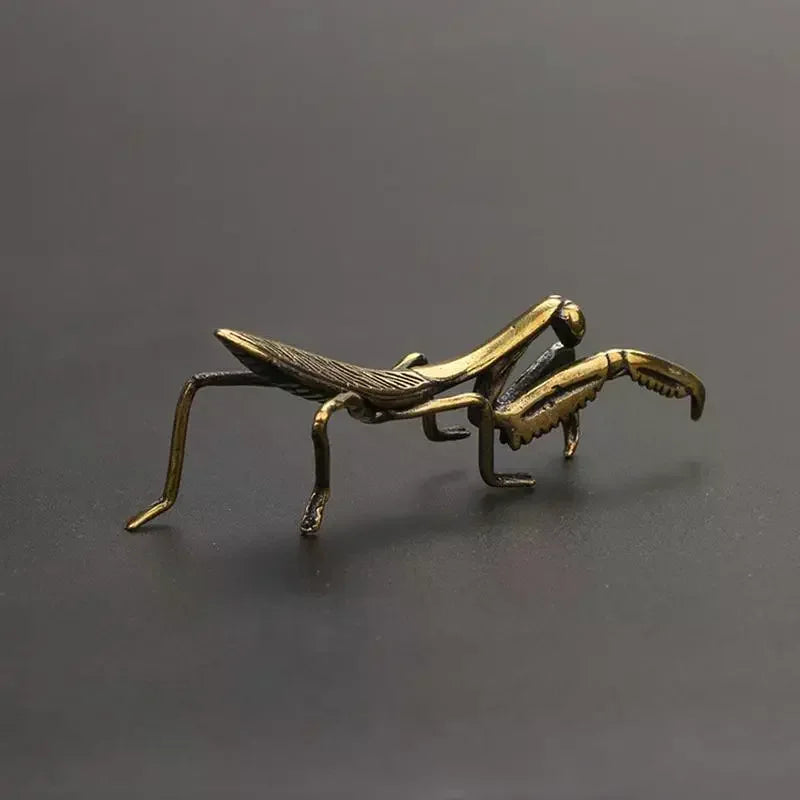 Copper Mantis Miniature Ornament Vintage Flower Pot Decoration Decorative Craft Accessories Tea Pet Antique Qme Default Title