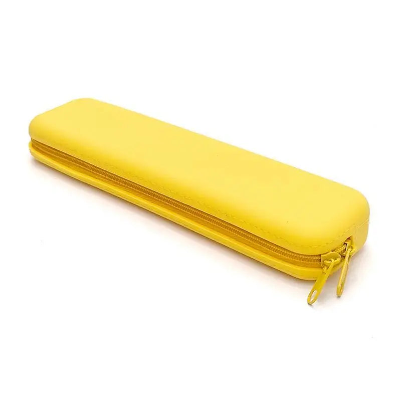 Silicone Pencil Case Waterproof Soft Large Capacity Durable Pen Pouch Qme Yellow