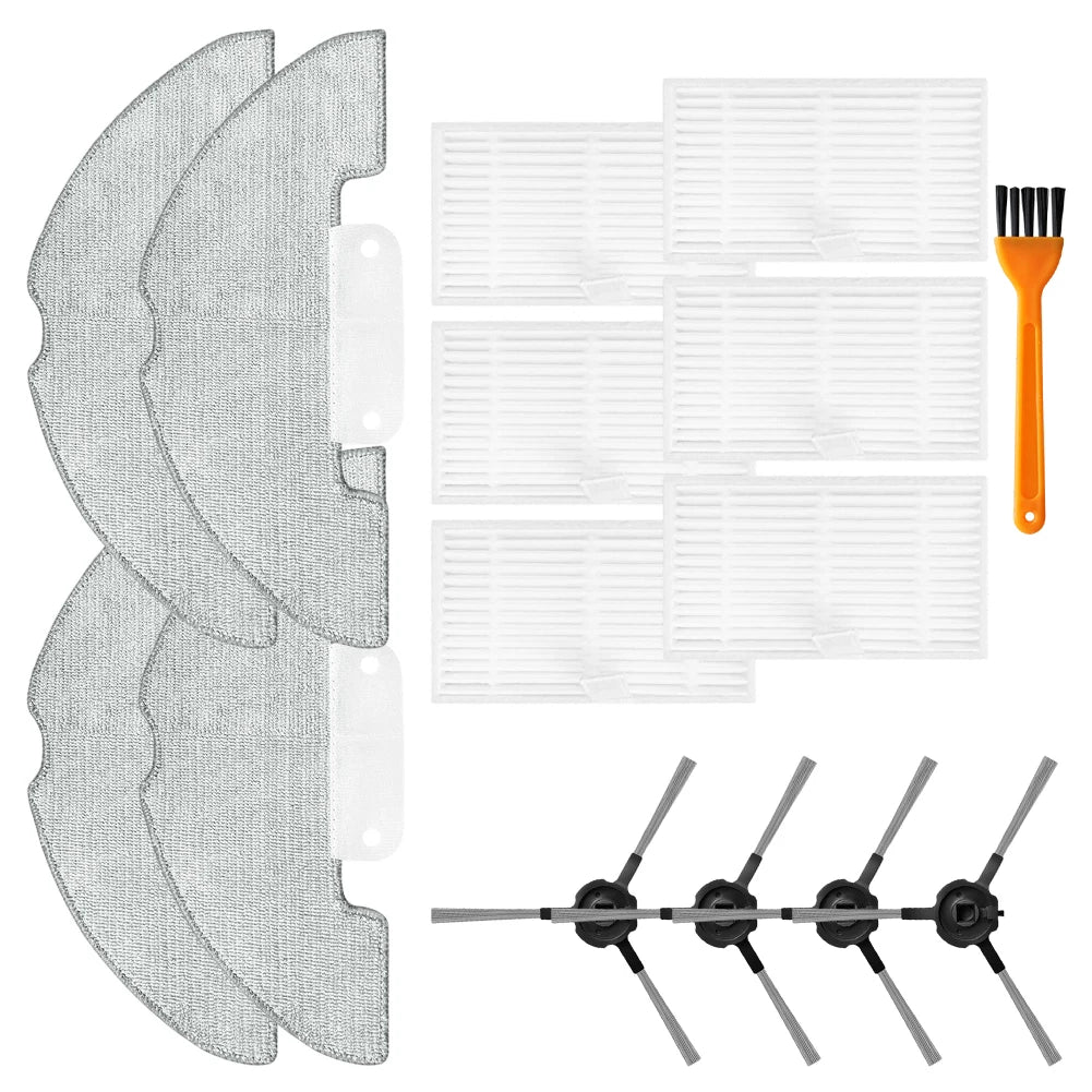 Side Brush Filter Mop Cloth Kit For Cleanova For Vexilar For W7/ W9/ W11 Side Brush Cleaning Brushes HEPA Filter Mop Pads Qme