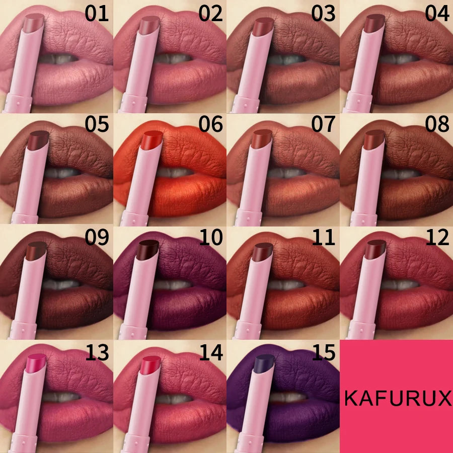 15 Cigarette Velvet Matte Waterproof Lipstick Long-lasting Lip Gloss Qme