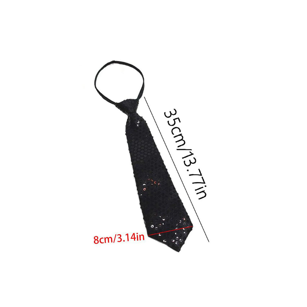Shiny Sequins Neck Ties Men Women Stage Glitter Performance Prom Paillette Accessories Fashion Party Adjustable Necktie Qme