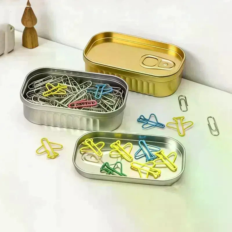 1PCS Sardine Can Shaped Storage Tin Box Portable Tinplate Material Sealed Jar With Lid For Storing Small Items Household Goods Qme