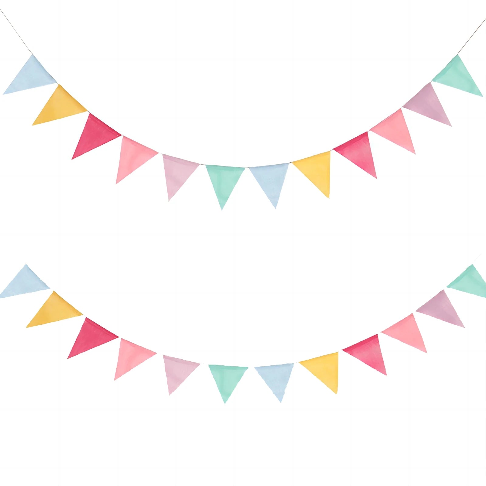 Vintage Colorful Burlap Linen Bunting Flags Pennant For Happy Birthday Party Wedding Decoration Candy Bar Qme 4M 2PCS