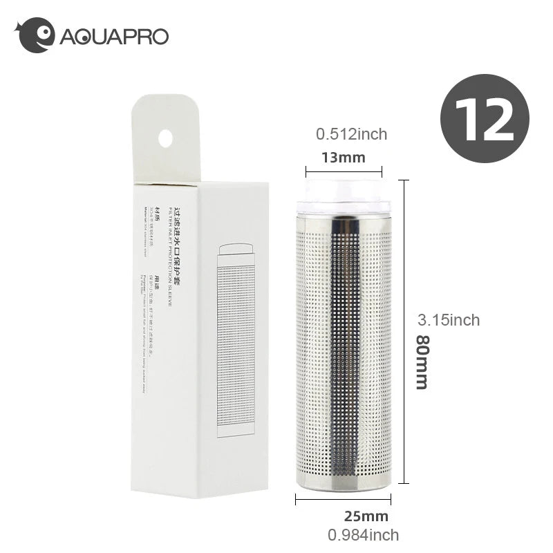 2pcs Inflow Inlet Filter Stainless Steel Mesh Net Guard Fish Tank Aquariums Accessories Intake Prefilter Cover Brine Shrimp Qme 12mm