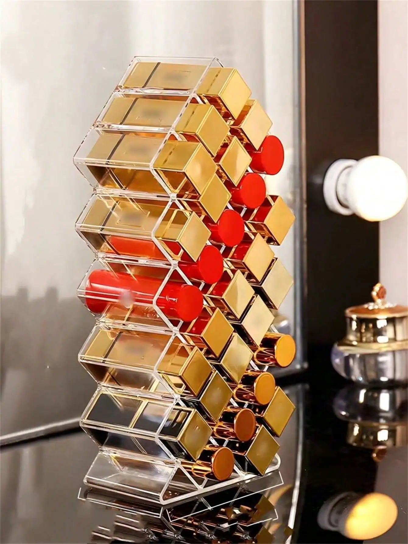 Fish Shaped Vertical Lipstick Storage Rack Box Cosmetics Display Lip Qme
