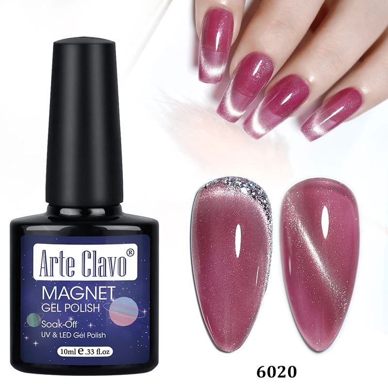 DIY Design Cat Eye Nail Art Magnet Heart Rabbit Striped Tool Red Qme 6020