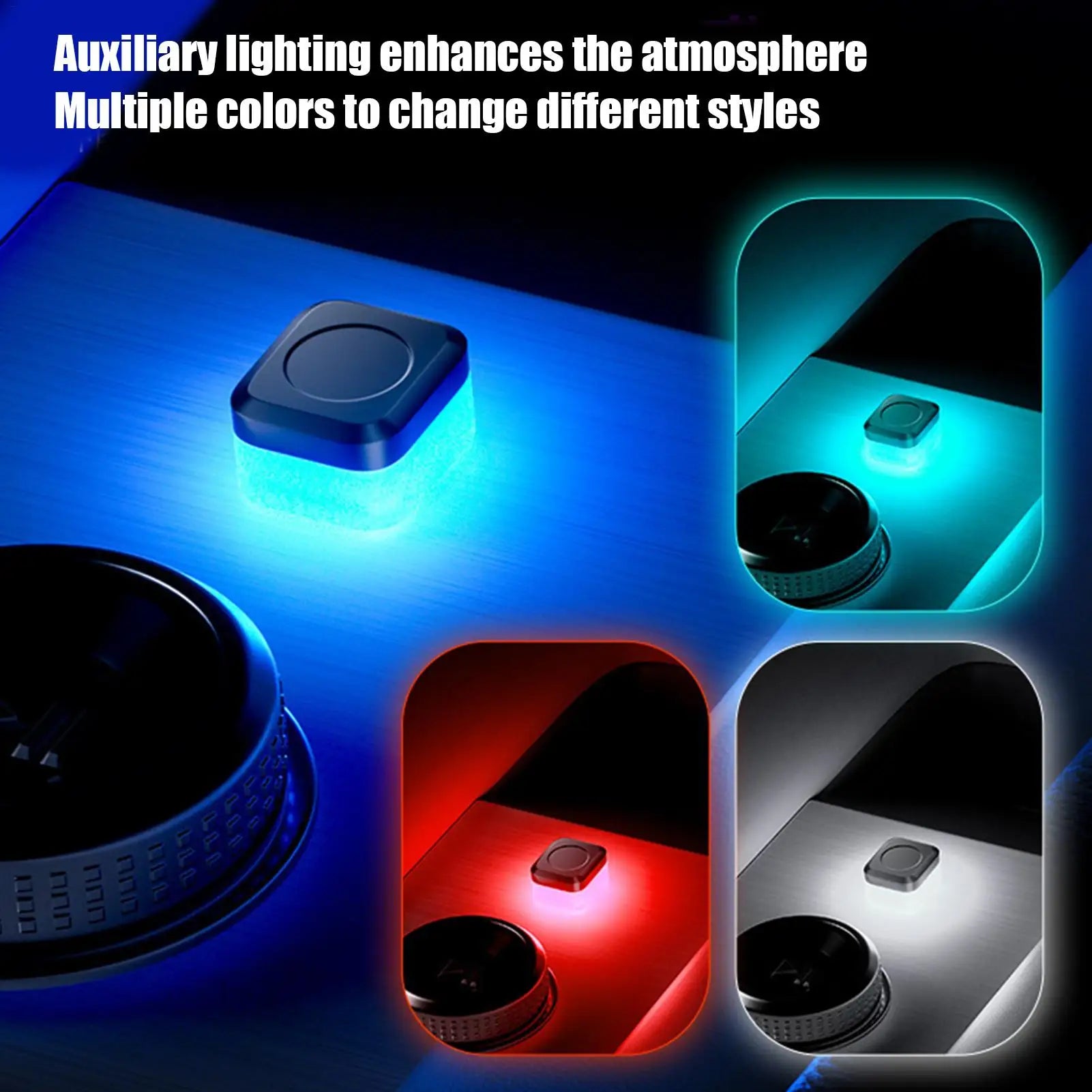 Car LED Lights Interior Wireless LED USB Car Light Interior Ambient Light Wireless 4 colors Night Light Multiple Modes Qme