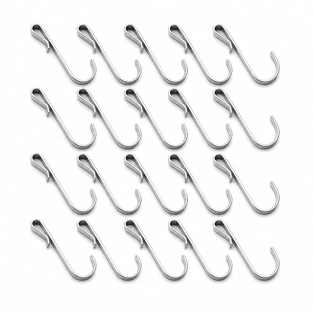 5/10/20Pcs Rustproof J Shaped Metal Clip Hooks Multi-scene Hanging Hooks For Wire Racks Sink Grate Kitchen Office Storage Use Qme 20 PCS