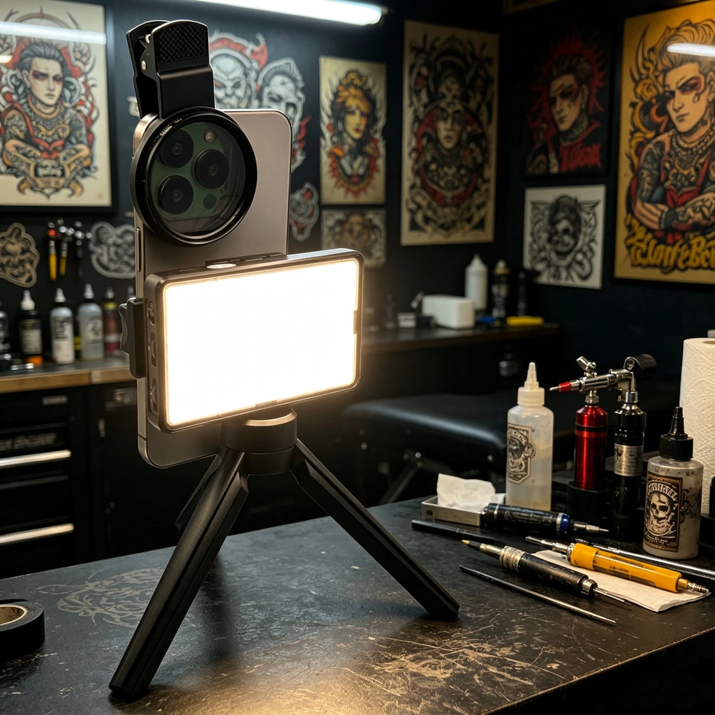Remove Glare Tattoo Fill Light with 120 LED Beads 52mm Cpl Cellphone Lens Circular Polarizing Filter Tattoo Photography Light Qme