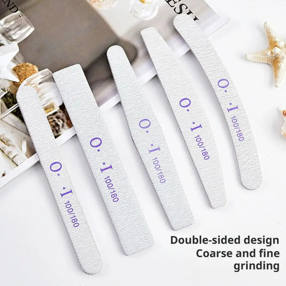 Nail Files 100 180 Professional File Buffers Reusable Double-sided Qme