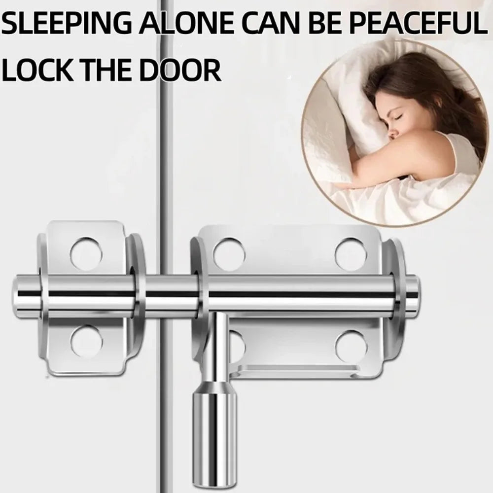 Stainless Steel Door Latch Solid Sliding Bolt Door Latch Lock with Screws Garden Door Bathroom Door Hardware Door Security Lock Qme