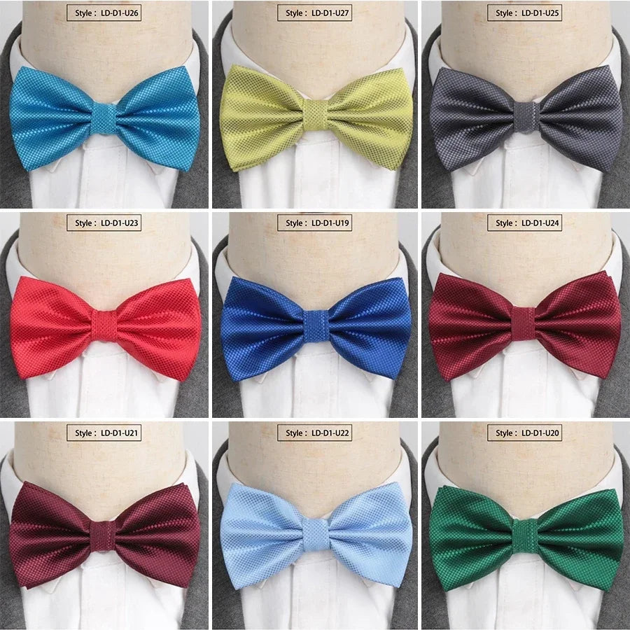 Men Bowtie Cravat Set Solid Fashion Butterfly Party Wedding Bow Ties Girls Formal Dress Tie Mens Bowknot Fashion Accessories Qme