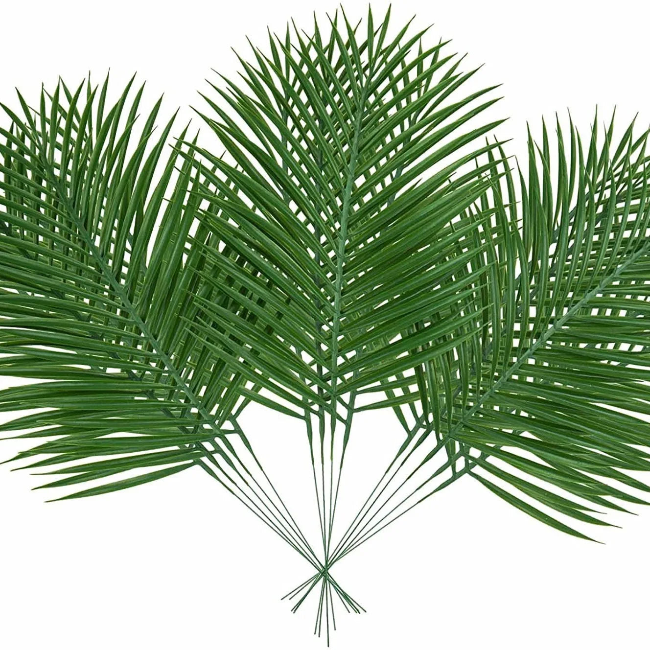 5pcs Golden Artificial Palm Leaves Fake Tropical Plants Faux Flowers For Indoor Outdoor Home DIY Vase Filler Wedding Party Deco Qme