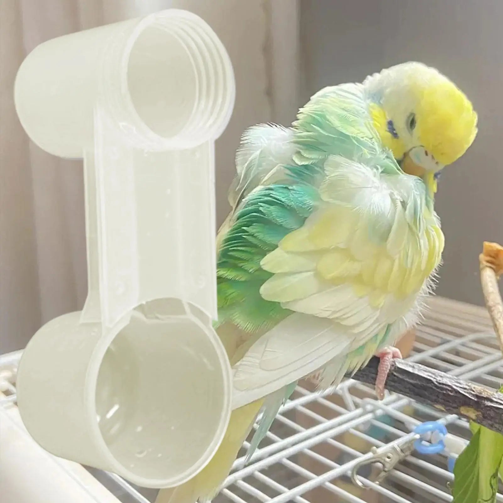 NEW Bird Waterer Drinker Feeder Water Clip For Parrots Double-Port Transparent Supplies Dispenser For Chicken Finches Parakeet Qme