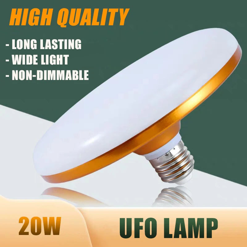 LED Bulb E27 Lamp Bright 20W 220V UFO Leds Lights Indoor White Qme